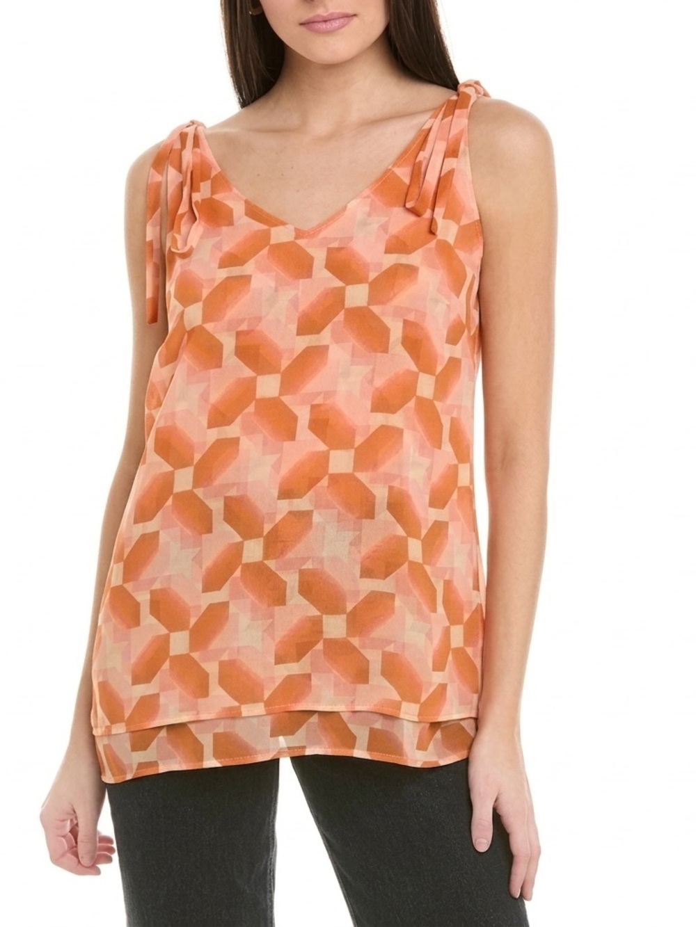 Cabi 5358 Pinwheel Lined Tie Shoulder Tank Top Small